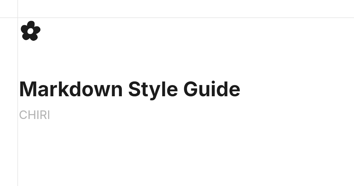 Markdown Style Guide · ericpko